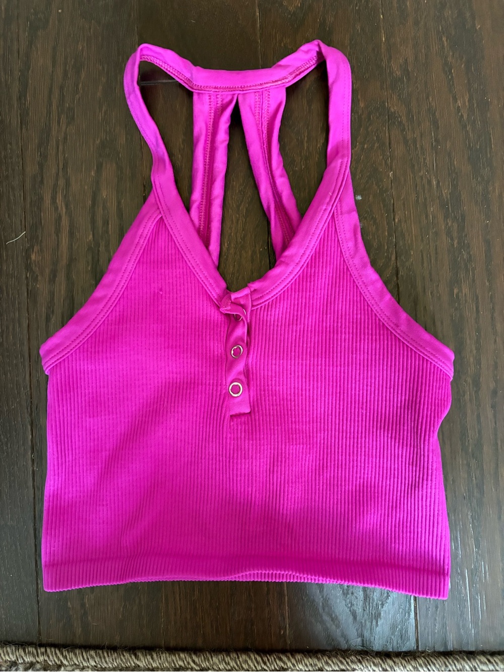 FP Movement by Free People Ribbed Racerback Crop Tank in Hot Magenta